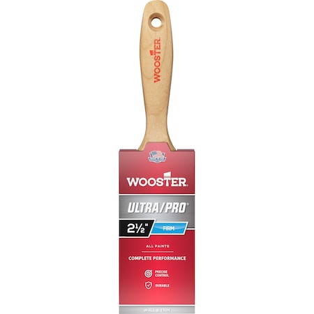 Wooster 2-1/2" Varnish Firm, Nylon/Polyester Bristle, Paint Brush, Wood Handle 4176-2 1/2